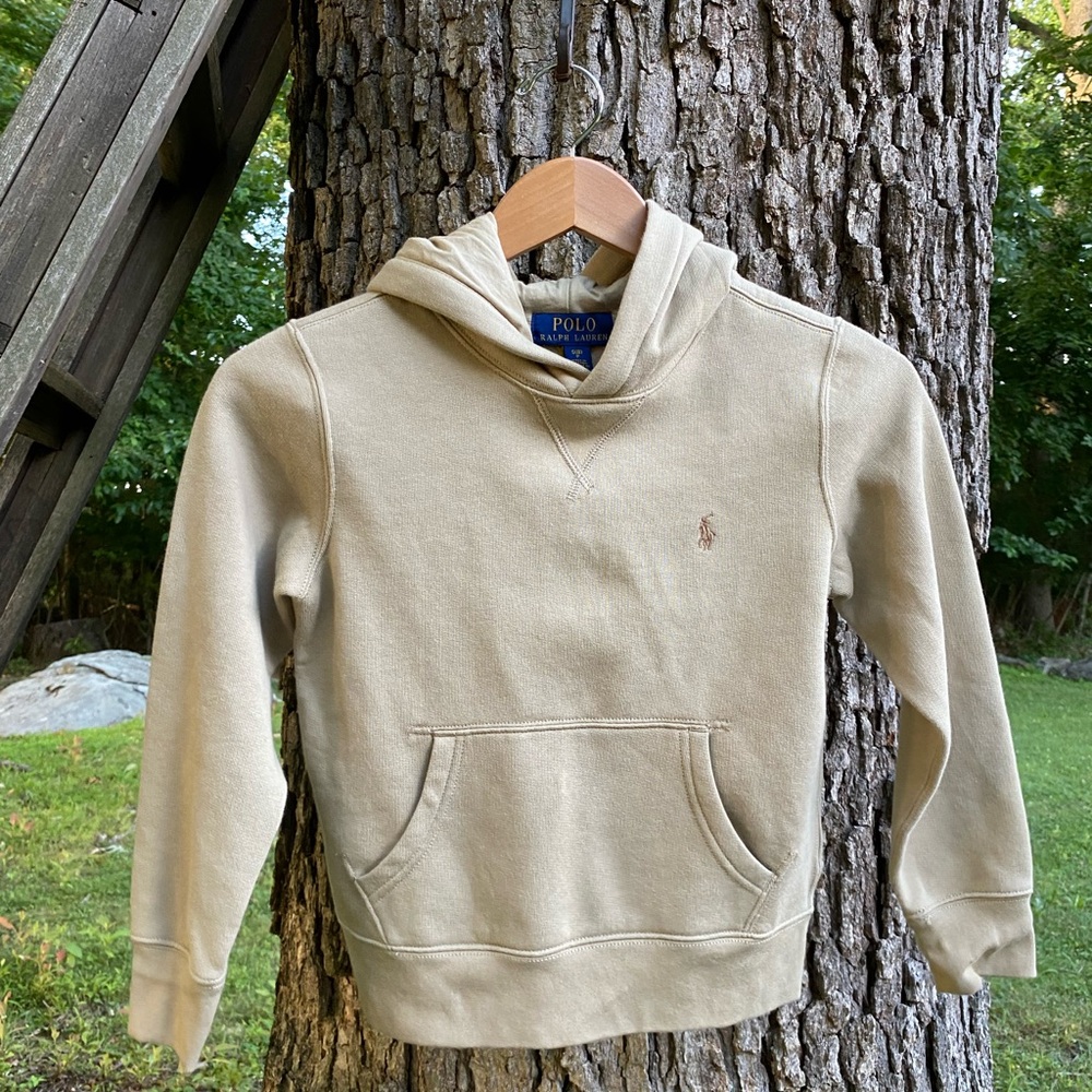 Beige kids Ralph Lauren Polo hoodie